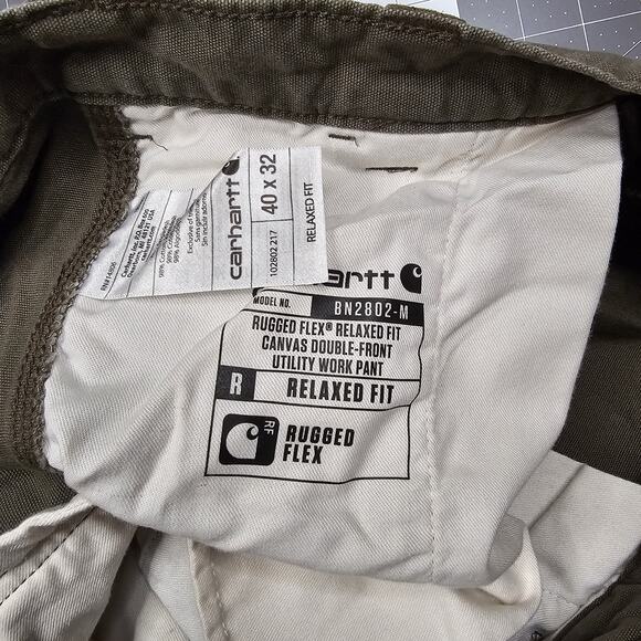 Carhartt Pants Mens 40x32 Double Knee Front Brown Canvas Carpenter Work Outdoors - Picture 6 of 16